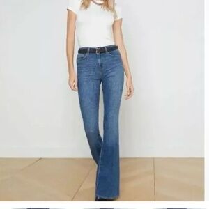 L’Agence Bell Flare high rise  jeans in Authentique Blue size 27